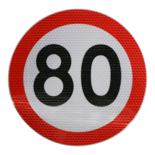 Sign 80 km/h speed Warn sticker truck trailer