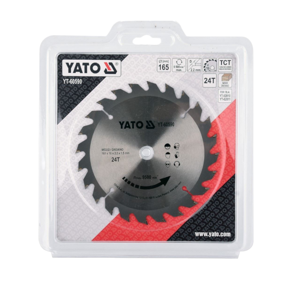 Kreissägeblatt Holzsäge 165x16x2,2x1,5mm 24T TCT Sägeblatt Scheibe 9500min1