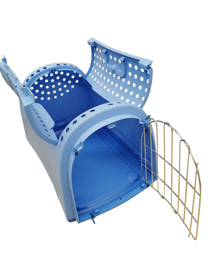 Transportbox Linus Cabrio Hunde Katzen Haustier bis 7 Kg Tierbox Reisebox Blau