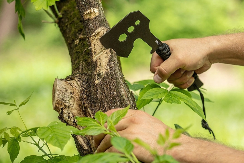 Axt Beil 26cm Outdoor Camping Zelten Lagerfeuer Holster Mini XS Klein Edelstahl