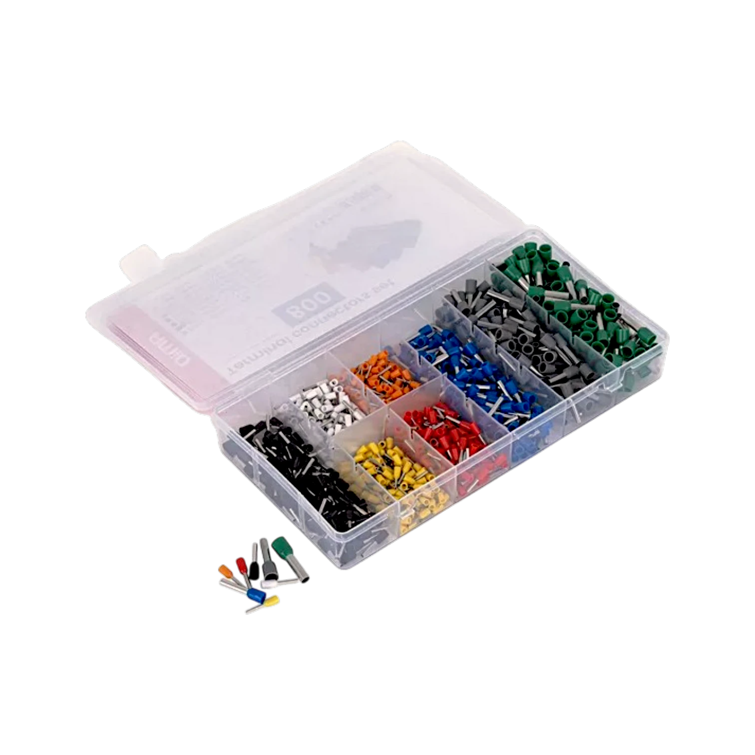 Aderendhülsen Isolierhülsen Quetschhülse Kabel Leitung Set 800 tlg 0,5mm²-6mm²