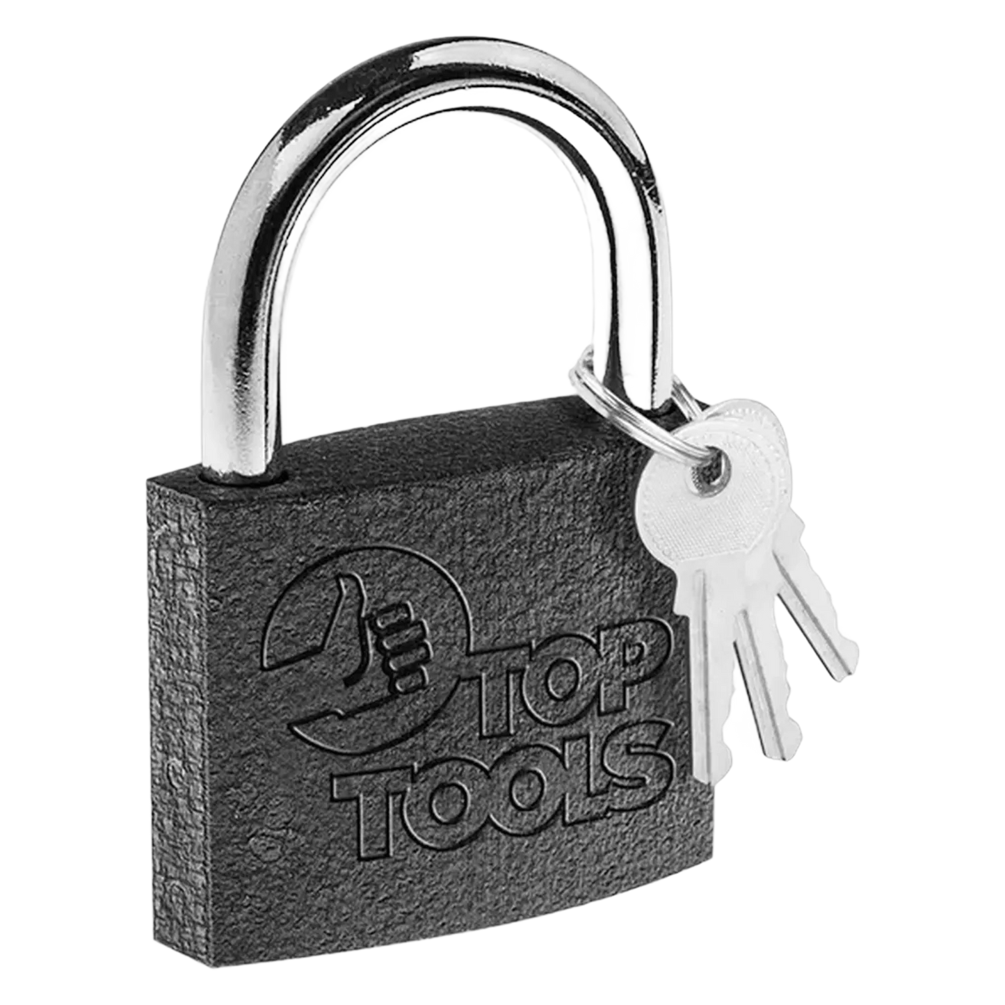 TopTools Vorhängeschloss Bügelschloss gleichschließend mit 3 Schlüsseln schwarz