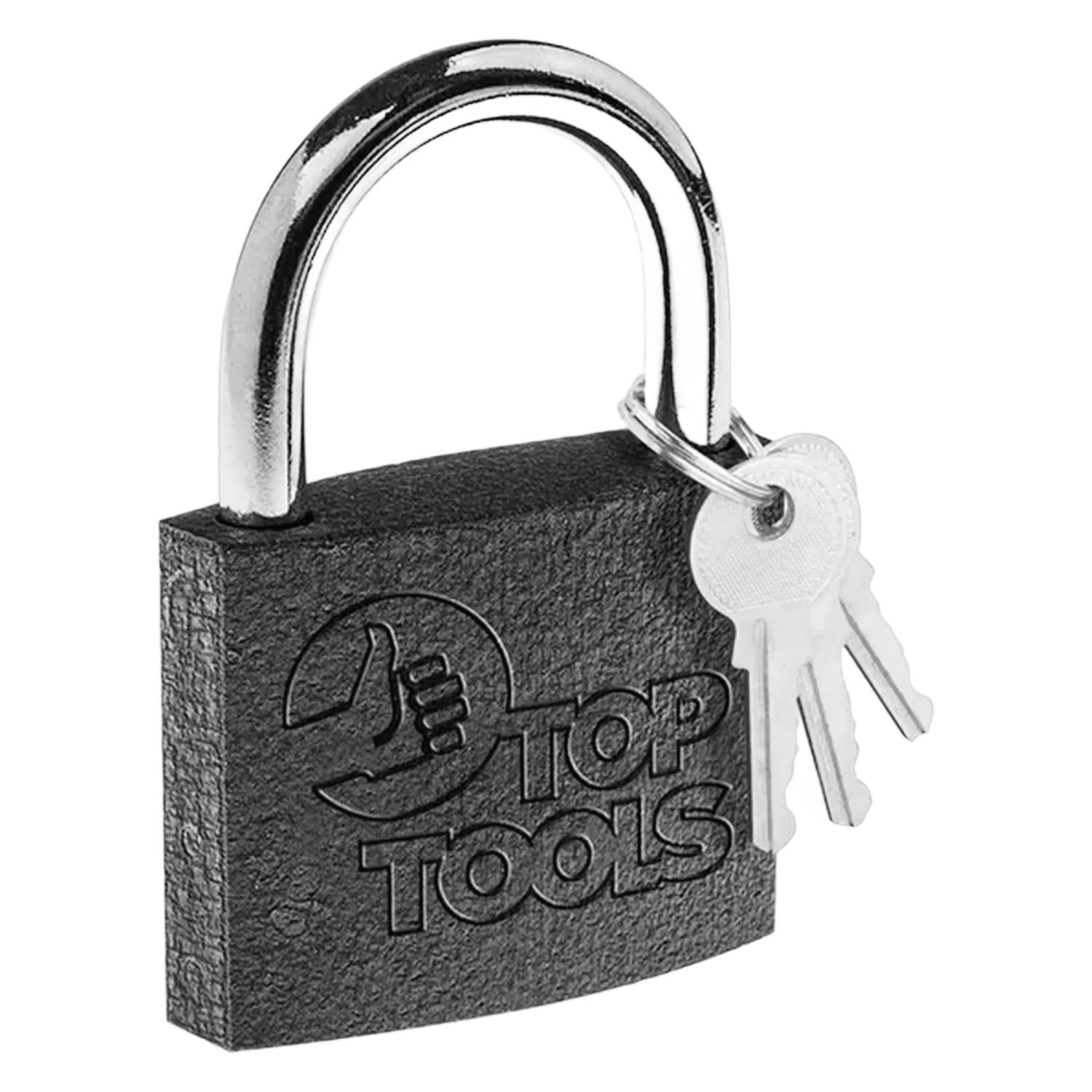 TopTools Vorhängeschloss Bügelschloss gleichschließend mit 3 Schlüsseln schwarz