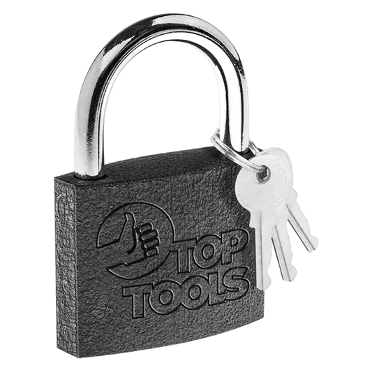 TopTools Vorhängeschloss Bügelschloss gleichschließend mit 3 Schlüsseln schwarz