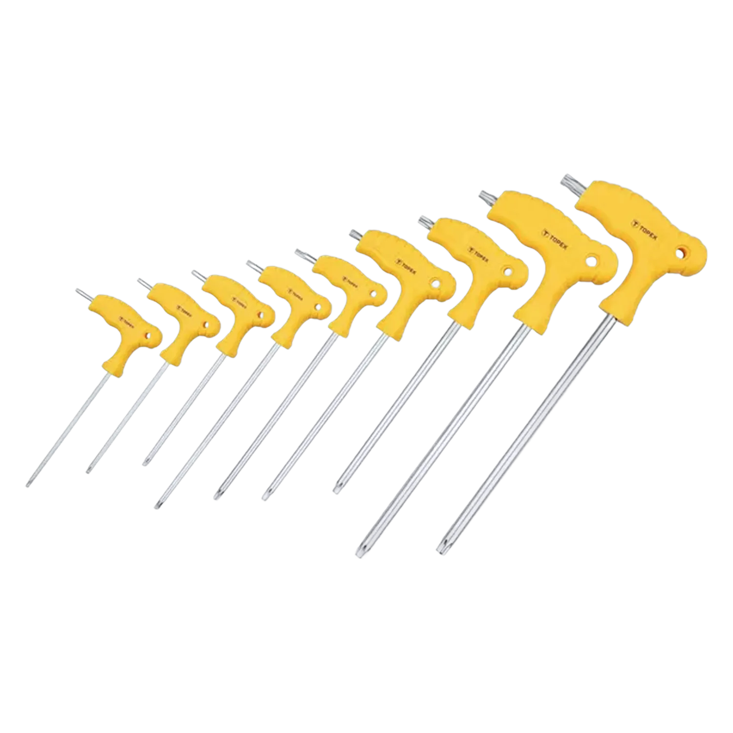 T-Griff Torx Schlüssel Schraubendreher Winkelschlüssel Vielzahn Set 9tlg T10-T50