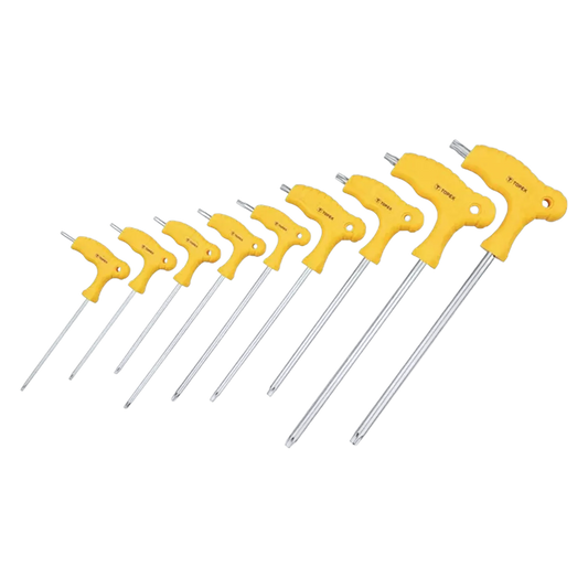 T-Griff Torx Schlüssel Schraubendreher Winkelschlüssel Vielzahn Set 9tlg T10-T50