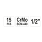 Steckschlüsselsatz Kraftnüsse Kraftschrauber lang Set 15tlg. 1/2" 12,7mm CrMo