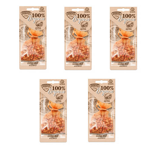 5x Citrus Organic Wunderbaum Autoduft Säckchen Lufterfrischer Spiegel Raumduft