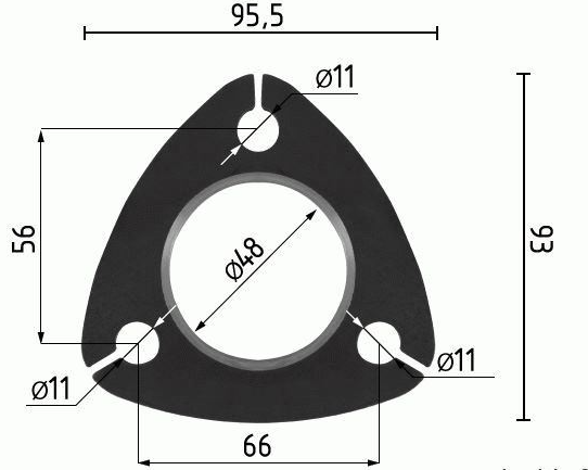 Auspuffverbinder Muffe 3er Flansch Platte Adapter Ø 48mm für VW Golf Passat