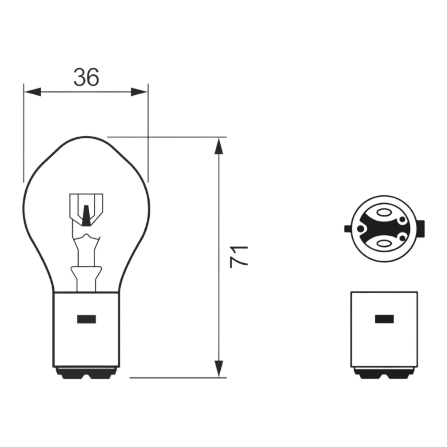 NARVA Glühbirne Glühlampe Lampe S2 35W/35W 12V BA20d Roller Motorrad Scooter