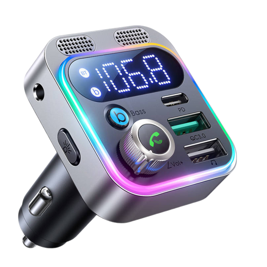 FM Transmitter Auto KFZ Radio Adapter USB Bluetooth 5.3 USB-C Ladegerät Handy