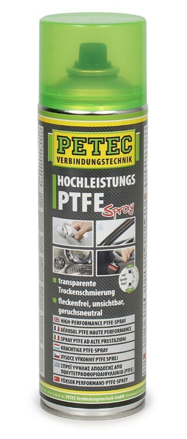 Petec 74050 high-performance ptfe spray dry lubricant transparent 500ml