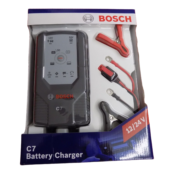 BOSCH C7 elektronisches Ladegerät 12V / 24V Batterieladegerät Kfz Boot 14-230Ah