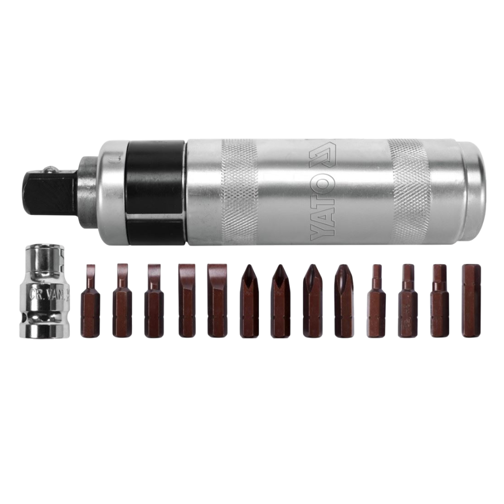 Schlagschrauber 5/16" Bit-Sortiment Kreuz Schlitz HEX Ausdreher 1/2" Satz 15-tlg