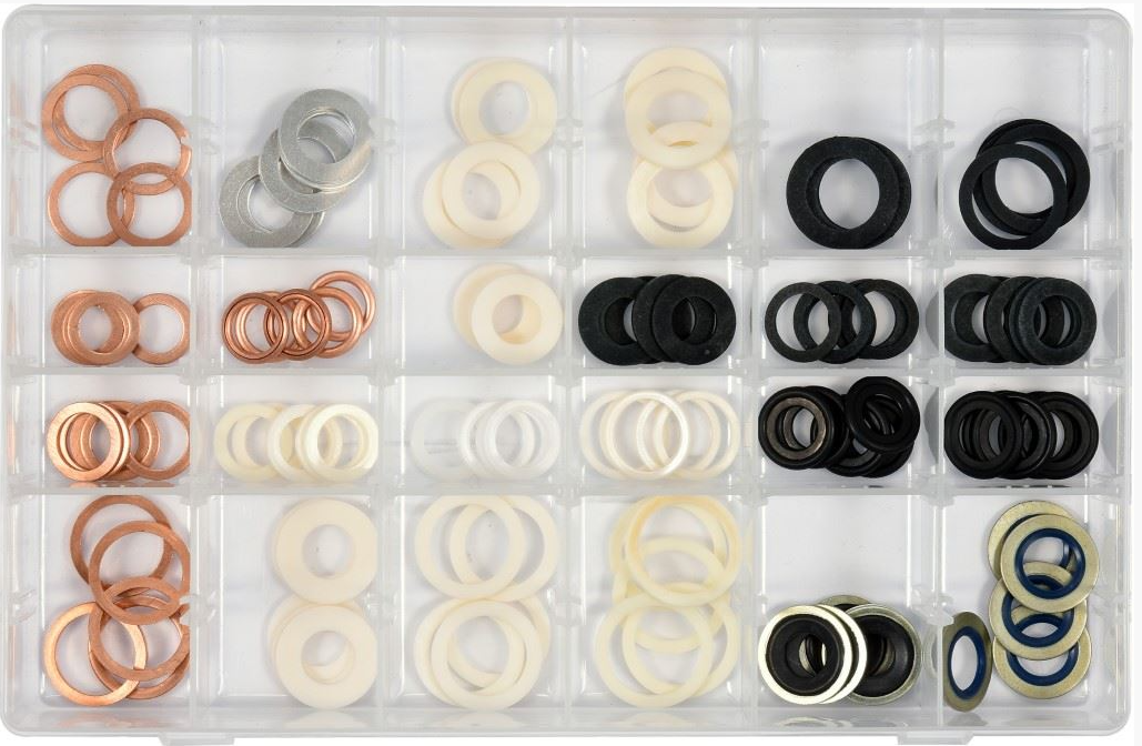 Ablassschrauben Kupferdichtungen Dichtringe Gummidichtung O-Ring Set 120tlg