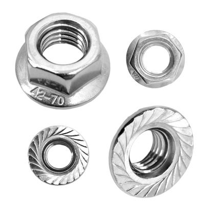 10 M4 Sperrzahnmuttern Flanschmuttern Edelstahl A2-50 DIN 6923 SW6 Muttern