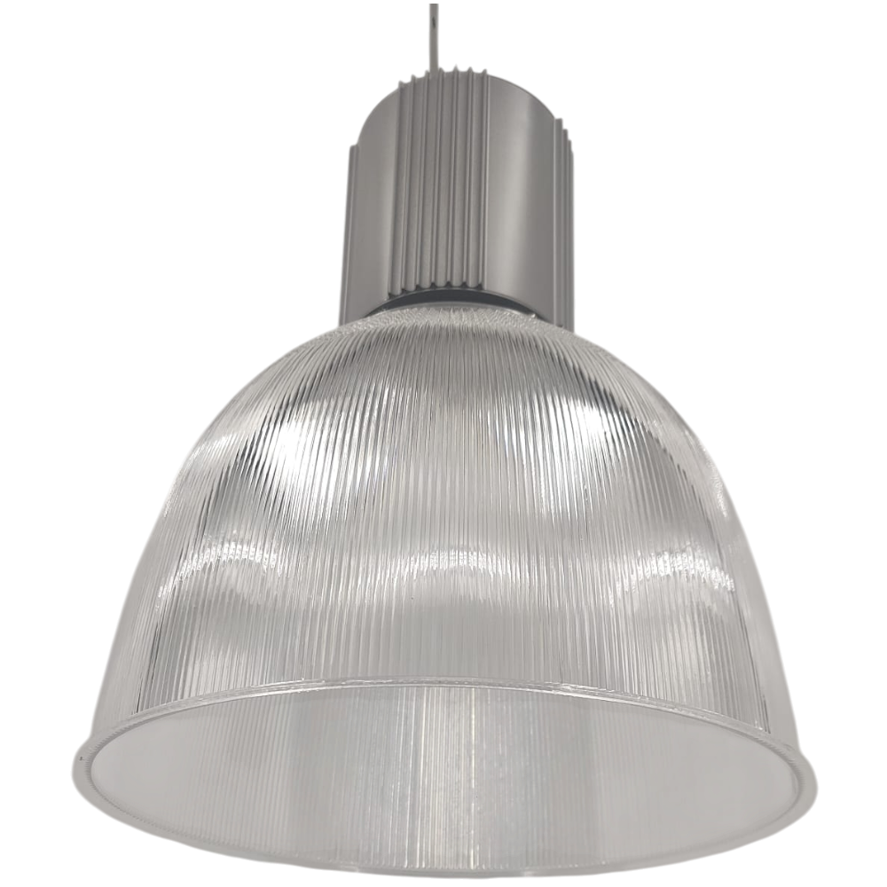 Pendelleuchte Ø 42cm Acrylglas-Schirm Silber Hängelampe Tresen Bar Industrie