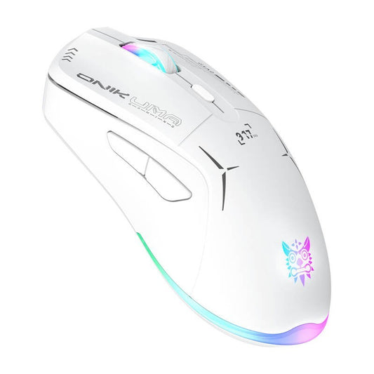 Onikuma Gaming Mouse Ergonomisch Spieler Maus LED Weiß 800-4800 dpi Funk Kabel