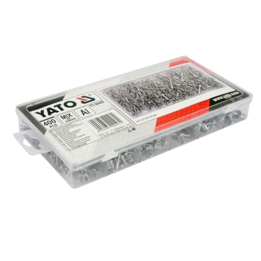 Alu Blindnieten Nieten Sortiment 400st Popnieten Set 2,4-3,2-4,0-4,8 mm Nieten