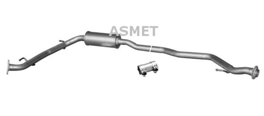 Asmet Auspuff mitte Mittelschalldämpfer Mitteltopf Honda Jazz II 1,2 1,4 02-08