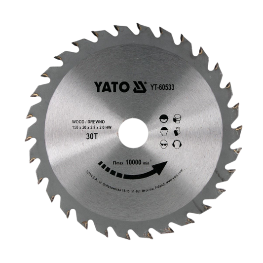 Kreissägeblatt Holzsäge 150x20x2,8x2mm 30T TCT Sägeblatt Scheibe 10000mi