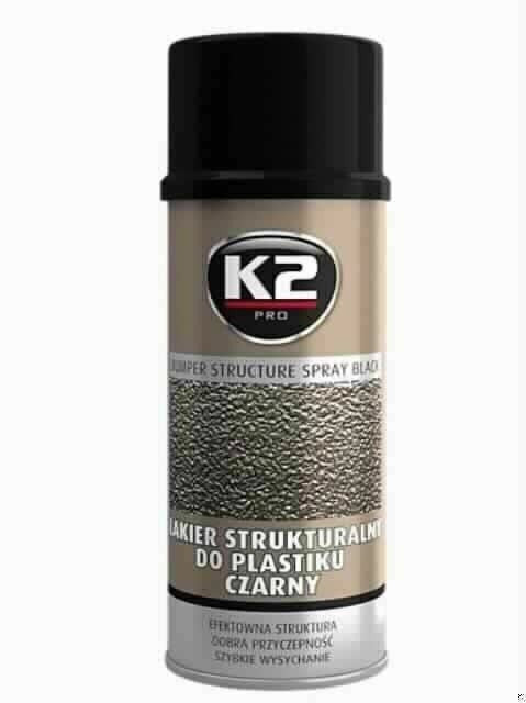 K2 Kunststofflack Bumper 400ml Spray schwarz für Stoßstange L345 Struckturlack
