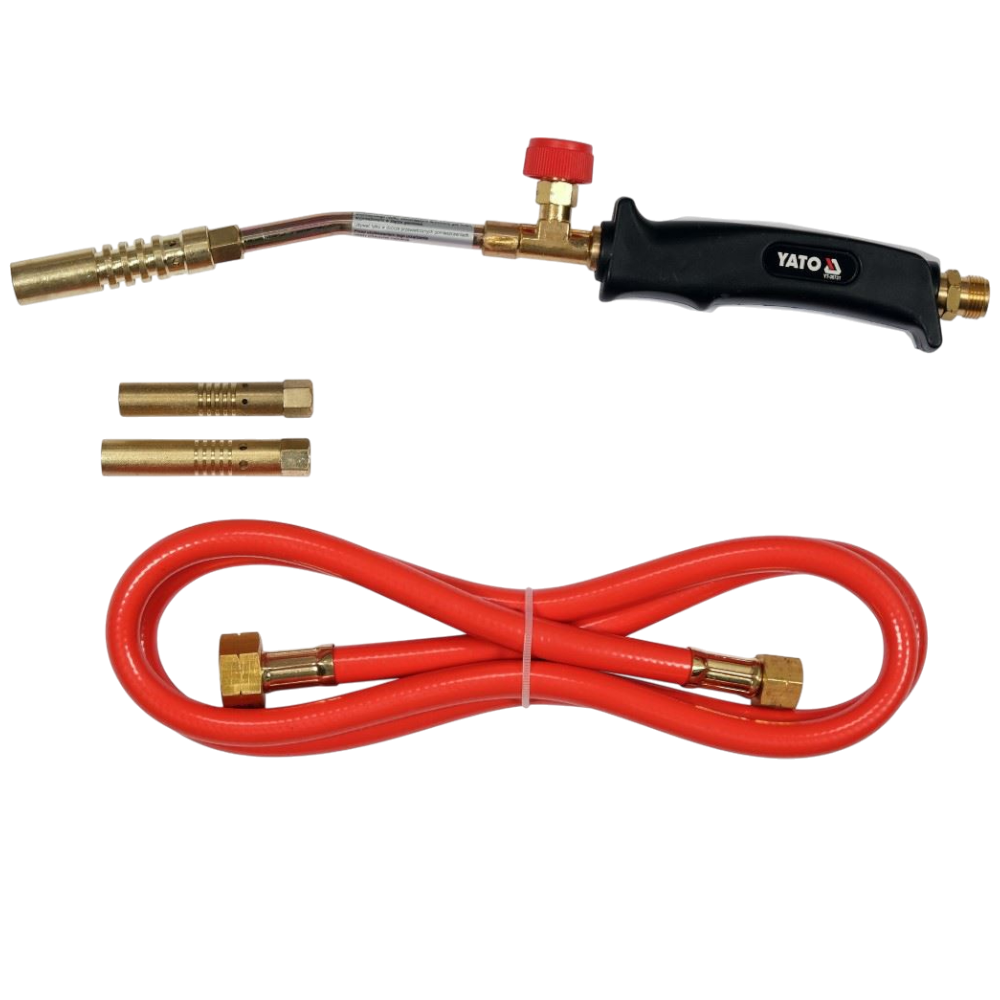 Gasbrenner 4kW 288 g/h 1300°C Lötgerät Gaslötgerät 360mm Abflammgerät Adapter