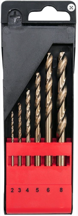 Yato YT-41602 Edelstahl Bohrer Spiralbohrer Stahl Alu Metall2 3 4 5 6 8 Set 6tlg