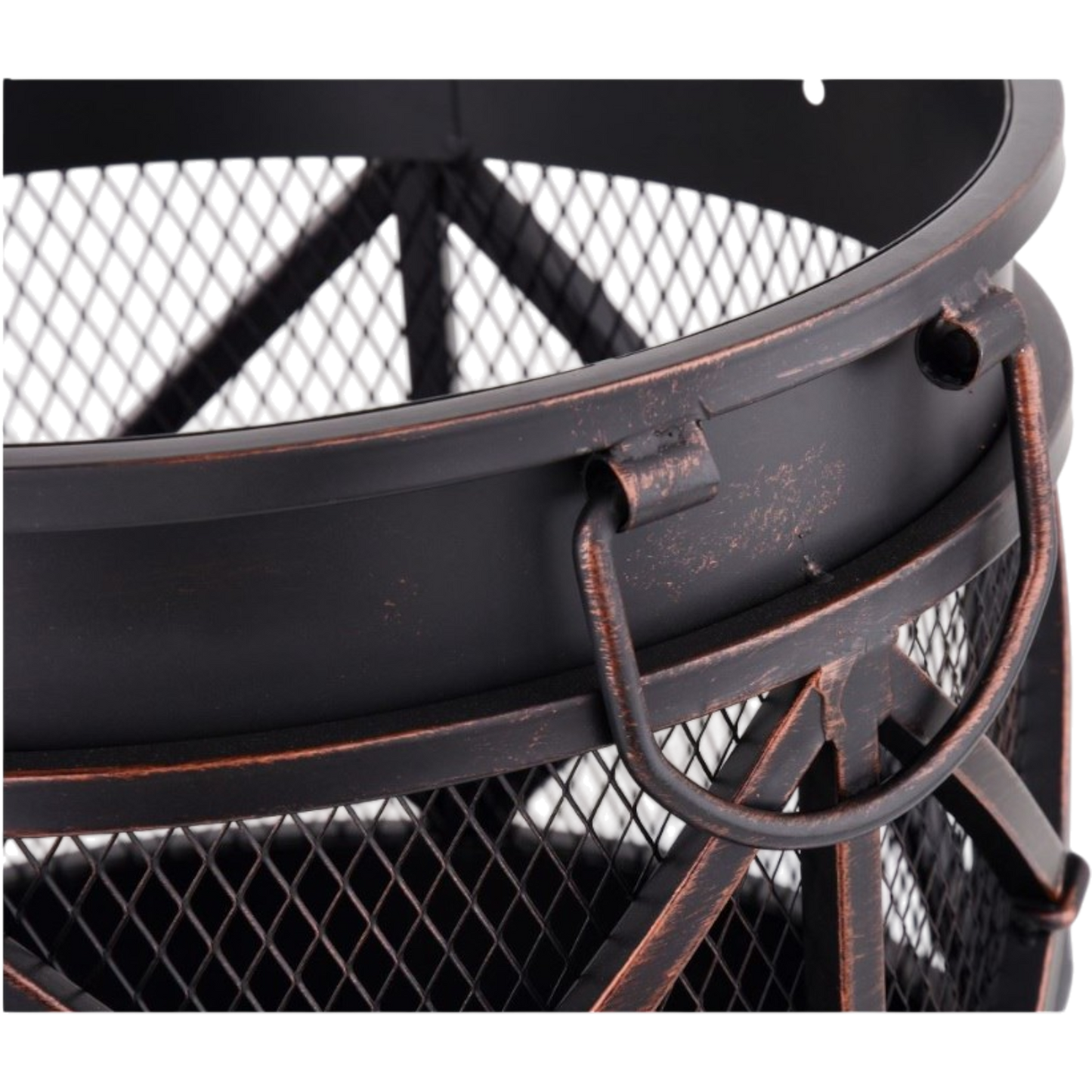 Feuerstelle 42 x 53 cm Feuerschale Holz Lagerfeuer Garten Terrasse Stahl Tonne