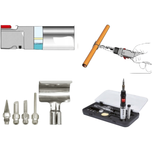 Gaslötkolben Set 450° Heißluftpistole 600° Gasbrenner 1300° 30-125W Butan Propan