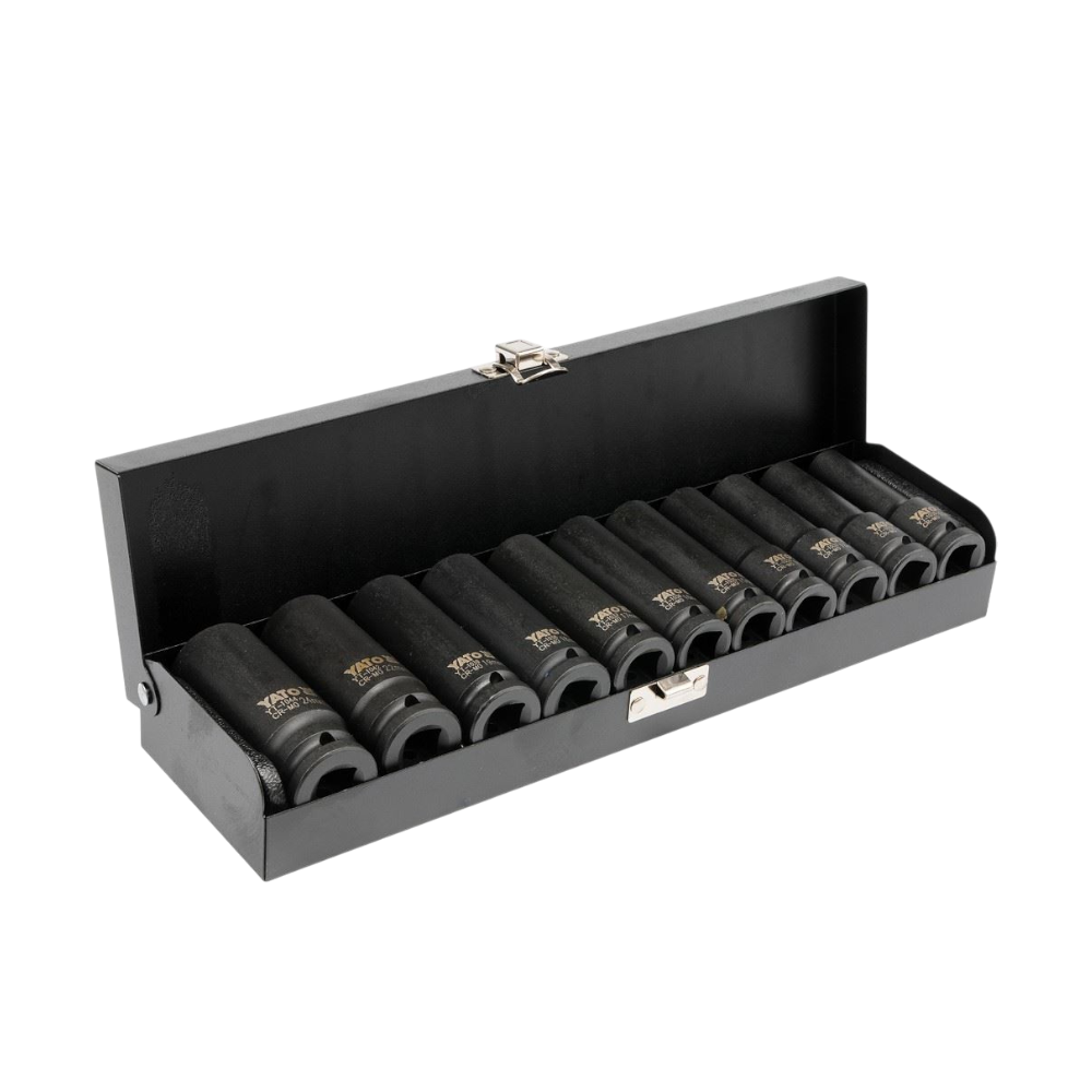 Schlag Steckschlüsselsatz Kraft 11 tlg. 1/2" CrMo Schlagschlüsselsatz Nuss lang