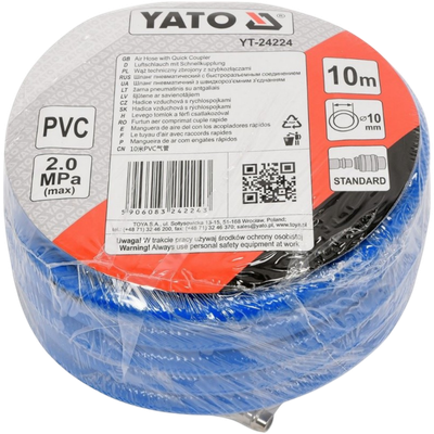 10m Druckluftschlauch 10mm Luftschlauch Kompressor-Schlauch Schnellkupplung