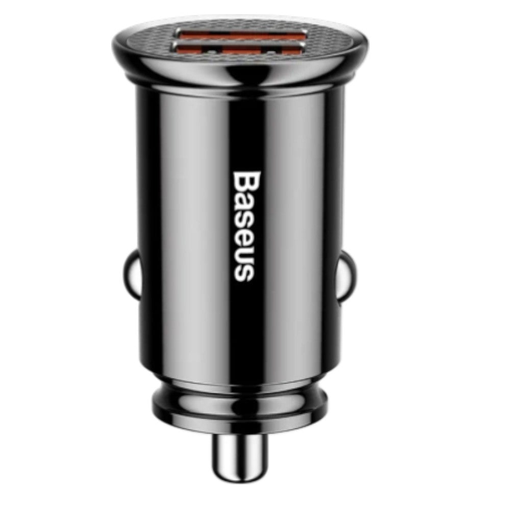 Autoladegerät Ladegerät rund mit 2xUSB QC3.0 5A 30W Schnelllader LED Doppel-USB