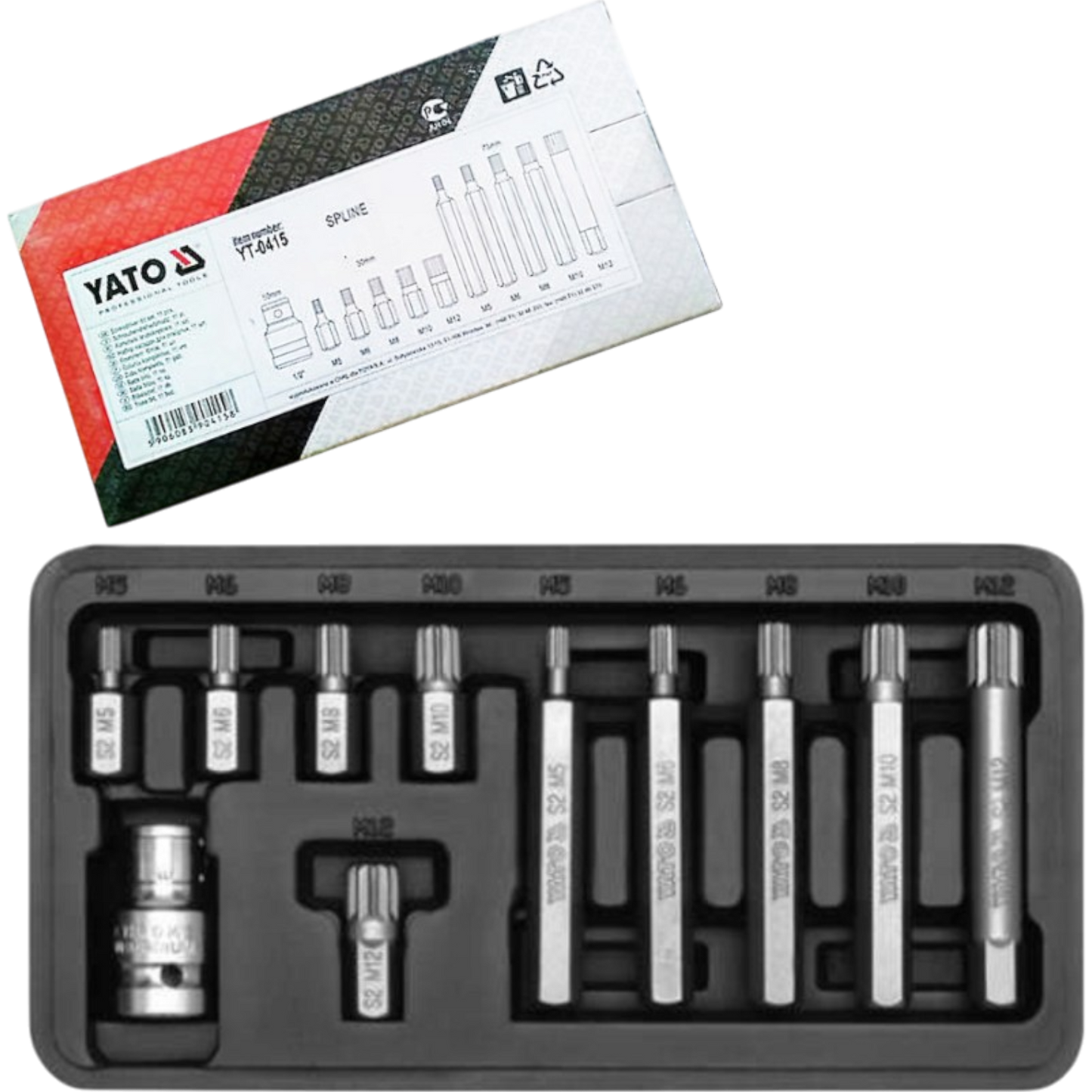 Vielzahn XZN 12-Kant Bit SPLINE Stecknuss Steckschlüssel M5 M6 M8 M10 M12 11tlg