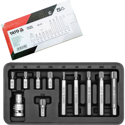Vielzahn XZN 12-Kant Bit SPLINE Stecknuss Steckschlüssel M5 M6 M8 M10 M12 11tlg