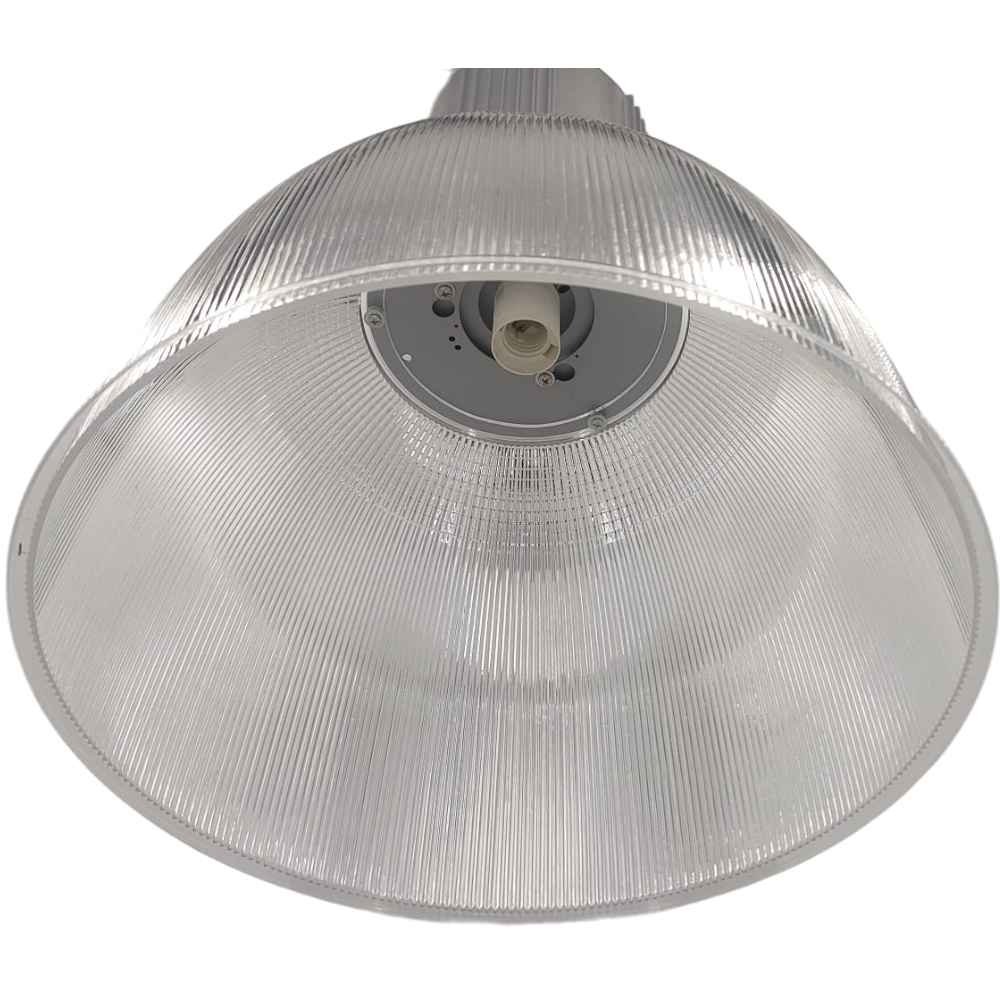 Pendelleuchte Ø 42cm Acrylglas-Schirm Silber Hängelampe Tresen Bar Industrie