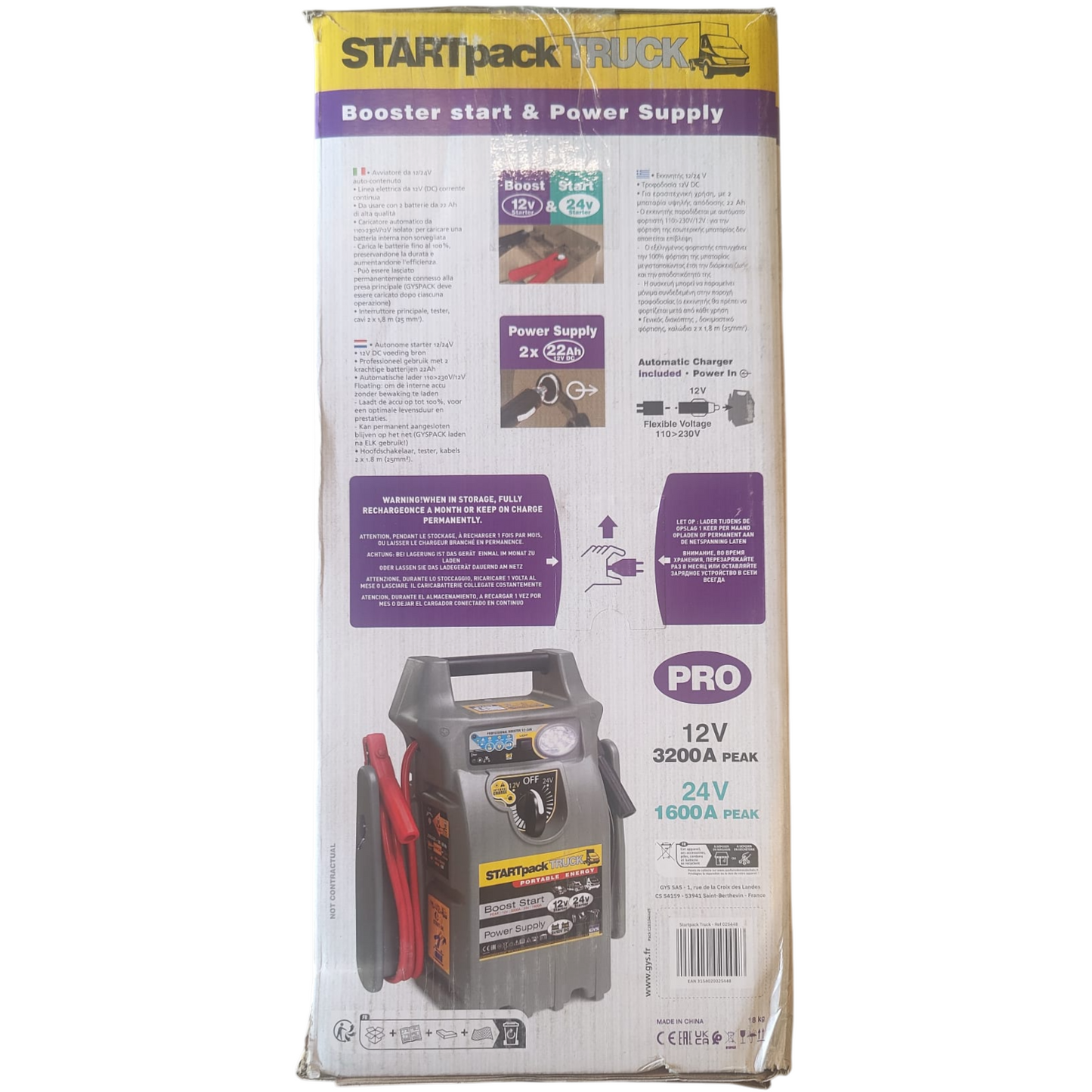 Start Booster Starthilfe Autostarter Starterkabel PKW 3200A 12V LKW 1600A 24V