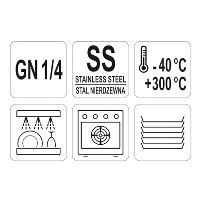 GN 1/4 Deckel Gastronomischer Behälter Gastronorm Edelstahl SS201 Essen Kübel