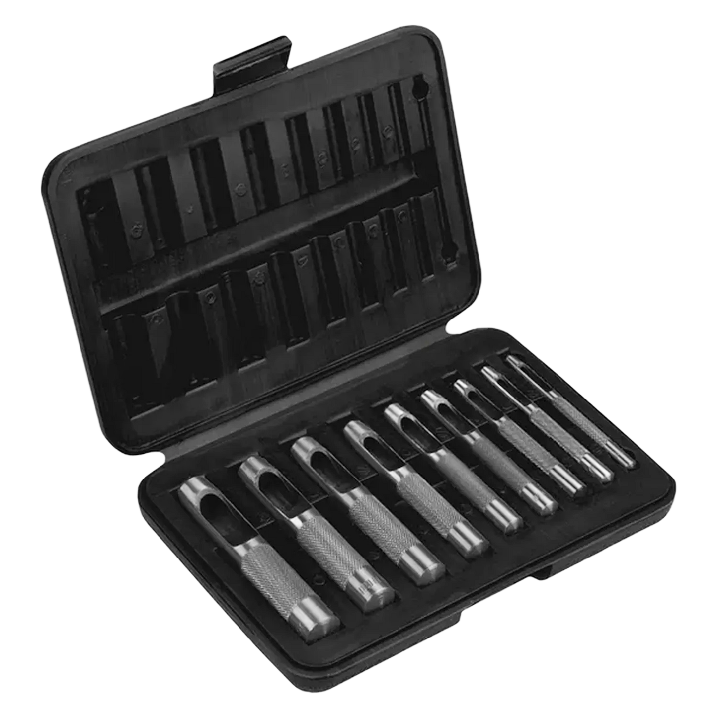 Topex Locheisen Lochschneider Stanzer Ösenwerkzeug Lochstanzen Set 9tlg 3-12mm