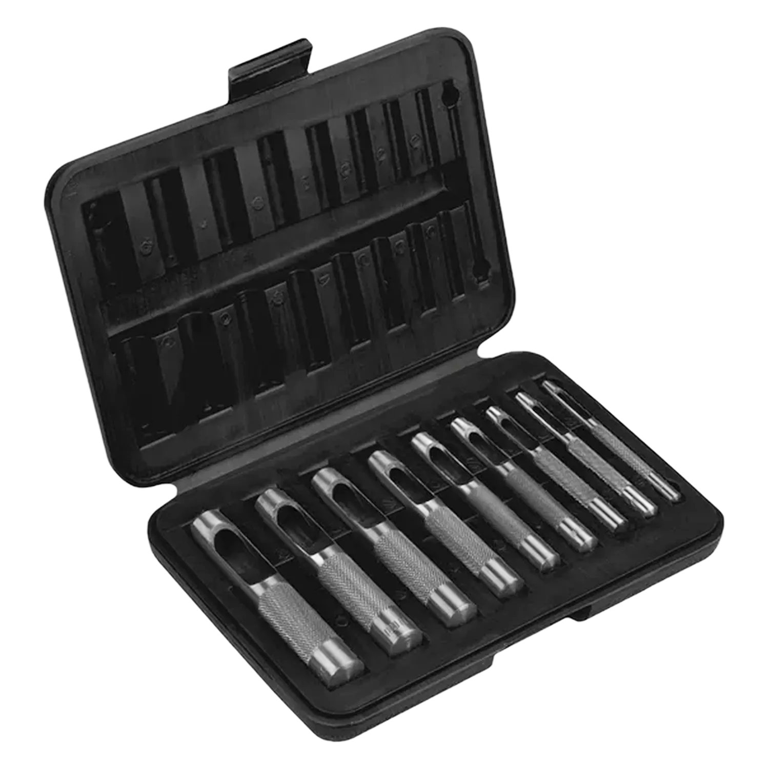 Topex Locheisen Lochschneider Stanzer Ösenwerkzeug Lochstanzen Set 9tlg 3-12mm
