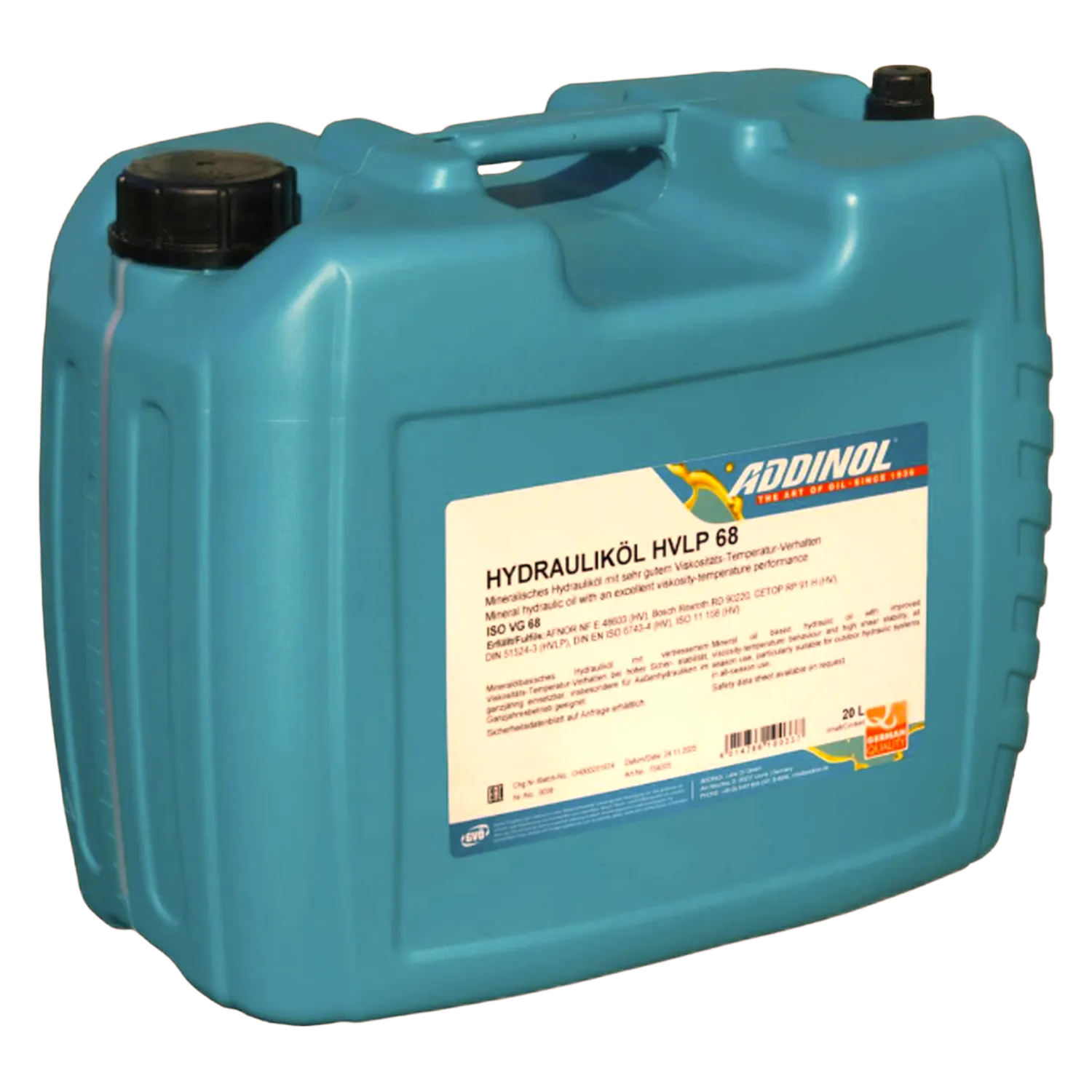 20 Liter Addinol Hydrauliköl Hydro Zentralhydraulik HVLP 68 DIN 51524-3 HVI