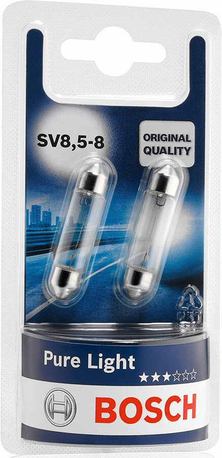 2x Bosch C10W SV8,5-8 Soffitte 41mm Kennzeichen für BMW Audi VW Skoda Seat Opel