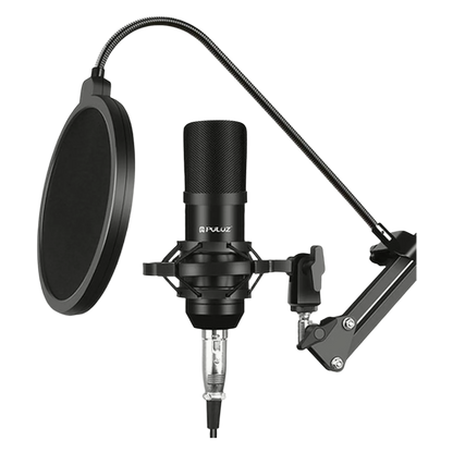 Tischmikrofon Kondensatormikrofon Set Standfuß Schwenkarm Schwarz Studio PC
