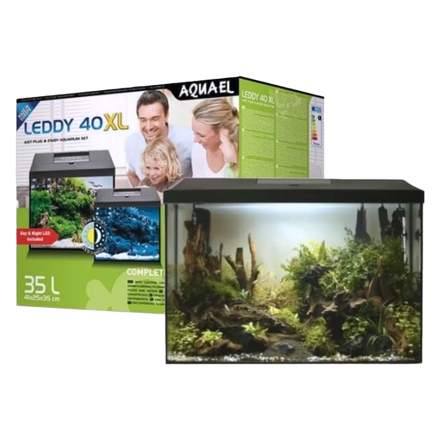 AQUAEL Aquarium Classic LEDDY 40 XL Beleuchtung Abdeckung LED Terrarium 35L