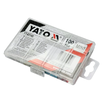 YATO YT-83145 Mini Sicherung kleine Set Autosicherung 11mm 100-teilig 7,5-30A