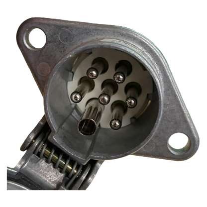 Stecker Anhängerkupplung Verbindung Anhängerstecker hinten Alu 7-polig 24V LKW