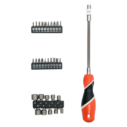 YATO Bit-Set mit flexiblen Schraubendreher Einsatz Kreuz Schlitz Torx 31tlg