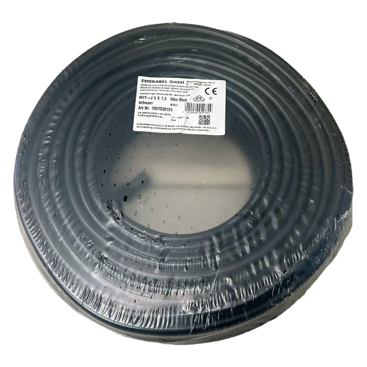 50m Erdkabel NYM-J 5x1,5 Elektro Strom Installation Erdleitung 5 adriges Kupfer