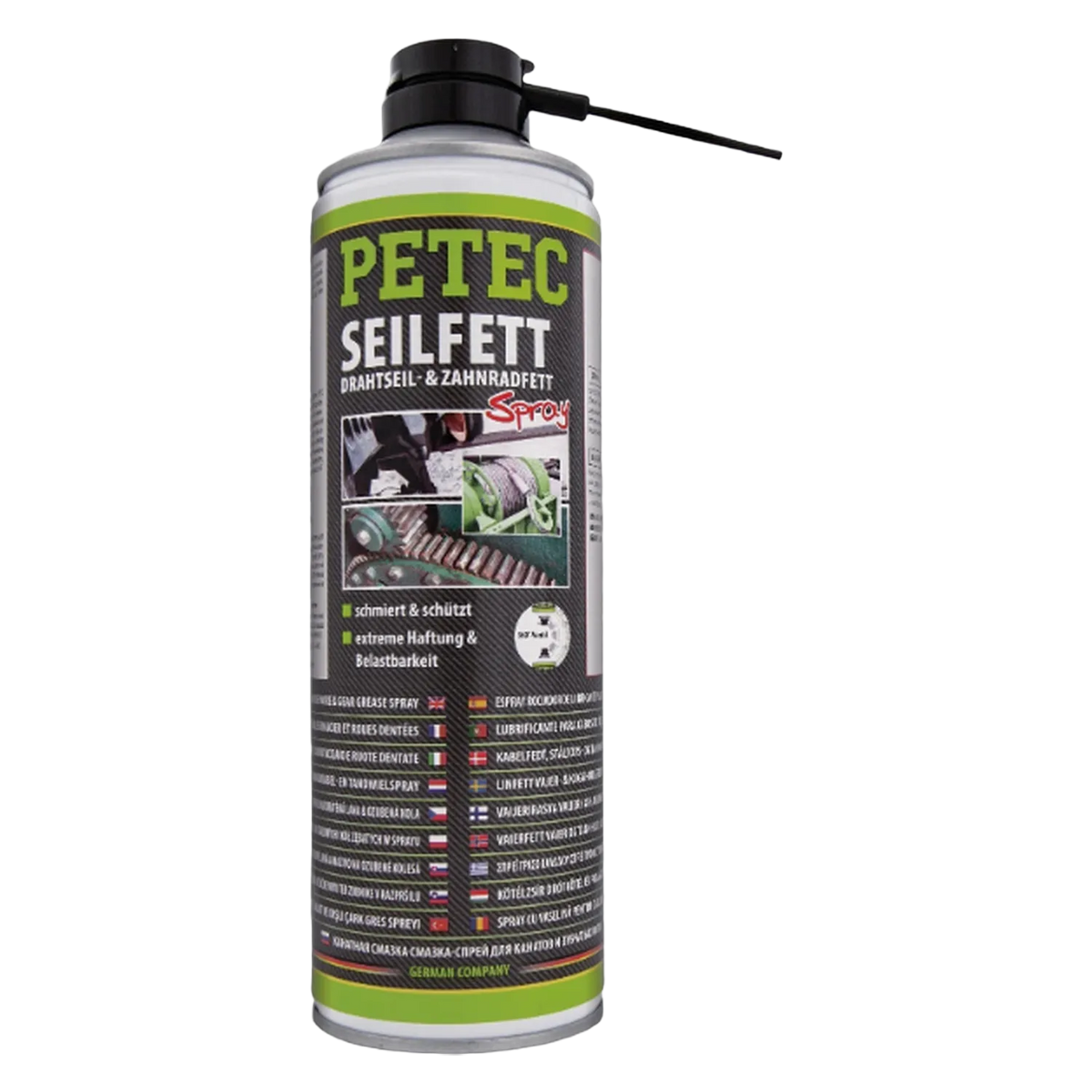 PETEC 71650 Seilfett Drahtseil Zahnradfett Kettenfett Gleitfett Spray 500ml