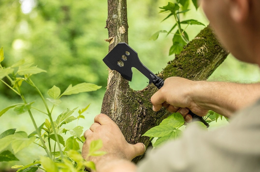 Axt Beil 26cm Outdoor Camping Zelten Lagerfeuer Holster Mini XS Klein Edelstahl